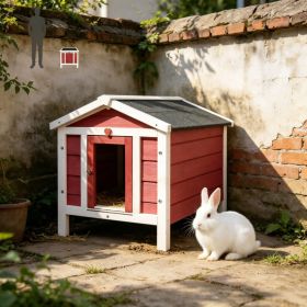 Small Wooden Rabbit Hutch Bunny Cage Guinea Pig Cage Duck House Dog House for Rabbits, Chickens, DucksG