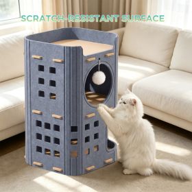 Hole-shaped Grey Two-story Pet House (Option: Gray)
