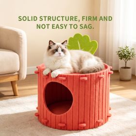 Only Self Pickup---Felt Radish Pet House (Option: Red)